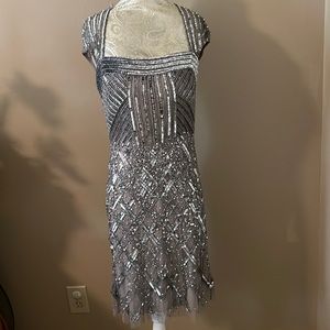 Sequined silver/gray cocktail dress